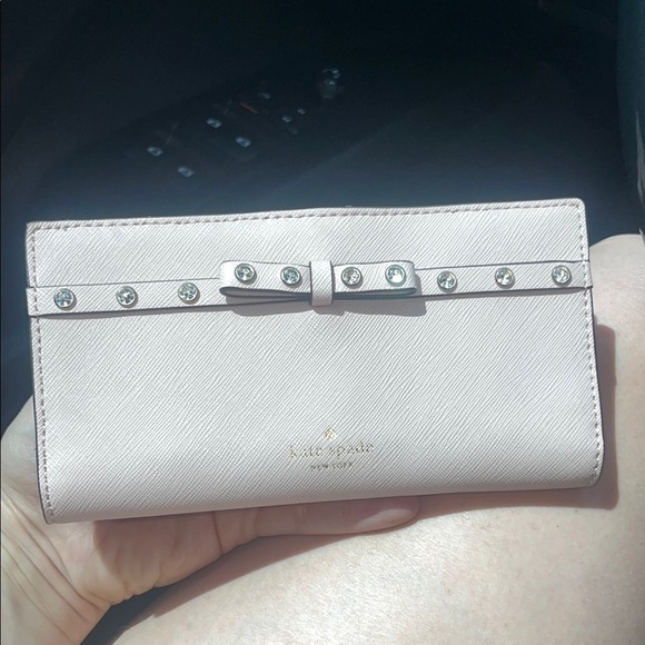 Kate Spade Laurel Way Jeweled Bow Leather Wallet in Pink NWOT - Picture 7 of 9